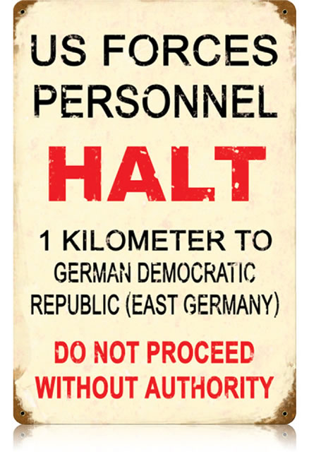 "US Forces Personnel Halt" Vintage Metal Sign